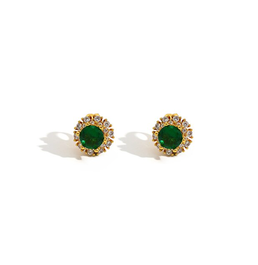 Emerald studs - devine goddess