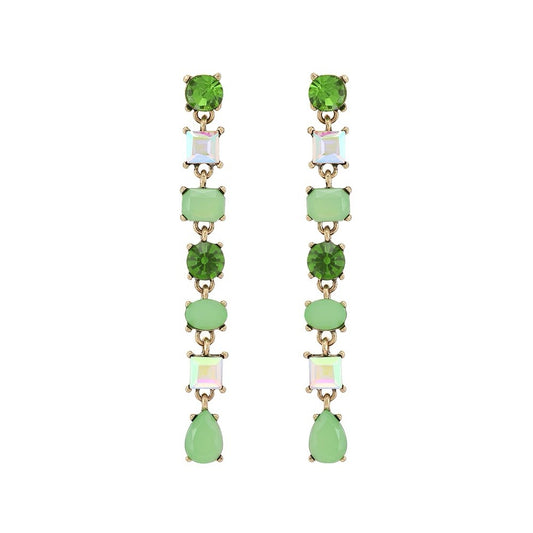 Green crystal drop Earrings