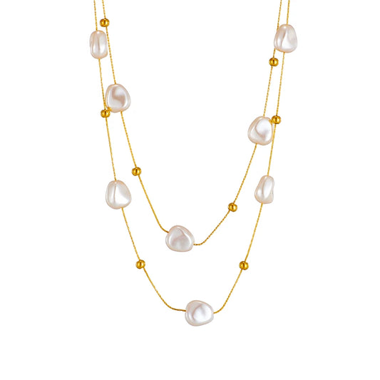 Two strand pearl necklace - devine goddess