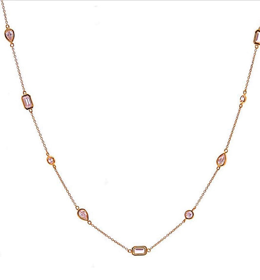 Multi shape rose Gold Tiffany Necklace - devine goddess